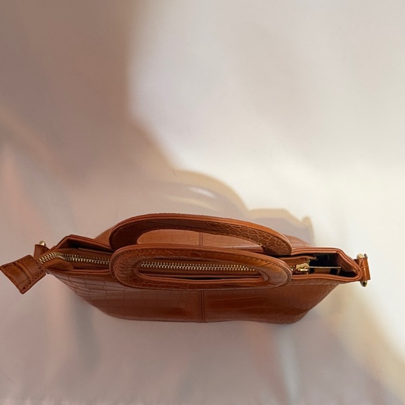 BIZOU BROWN MINI HANDBAG CROCODILE PATTERN - Picture 3 of 8